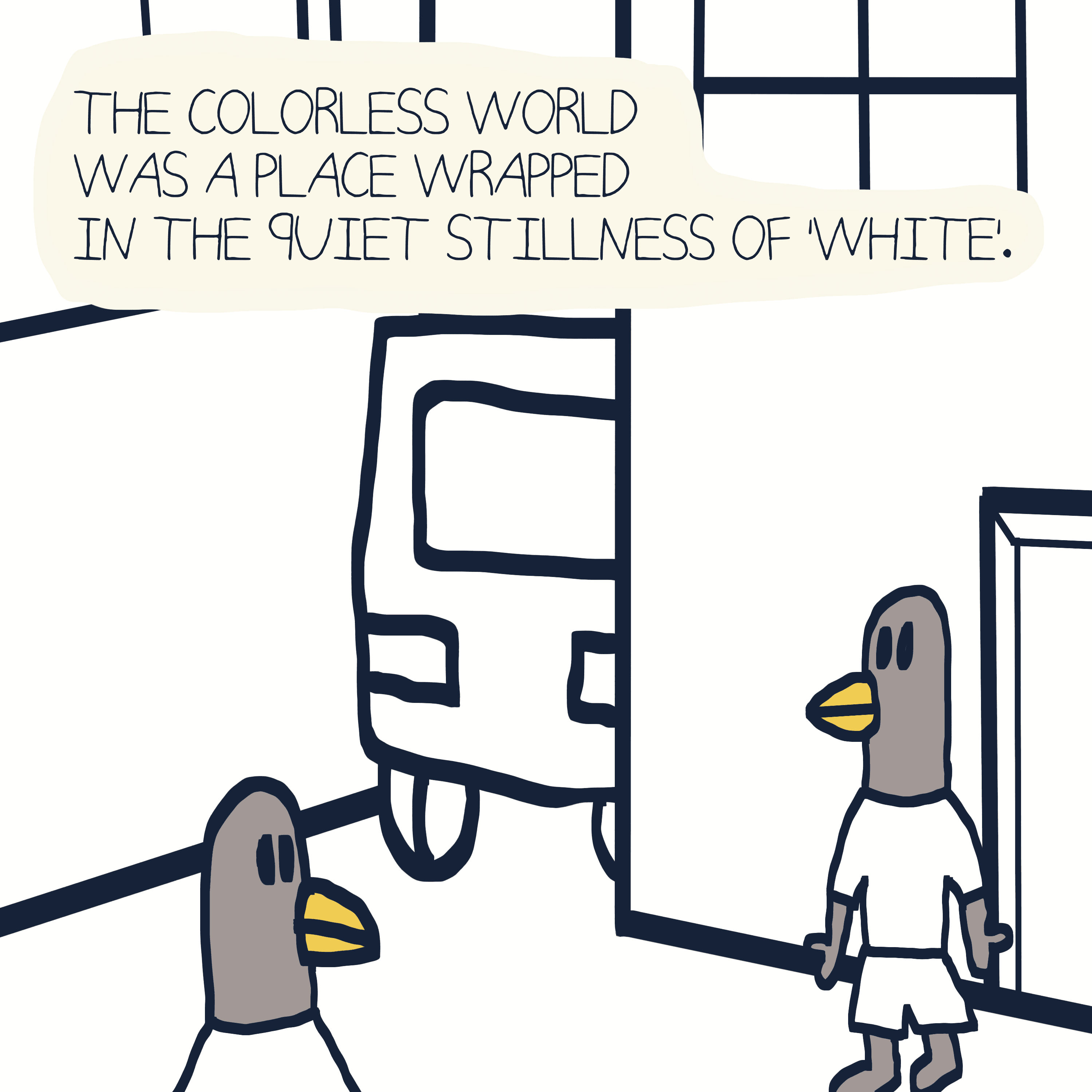 COLORLESS WORLD — Morris and Kolkadaks four-panel comic 2