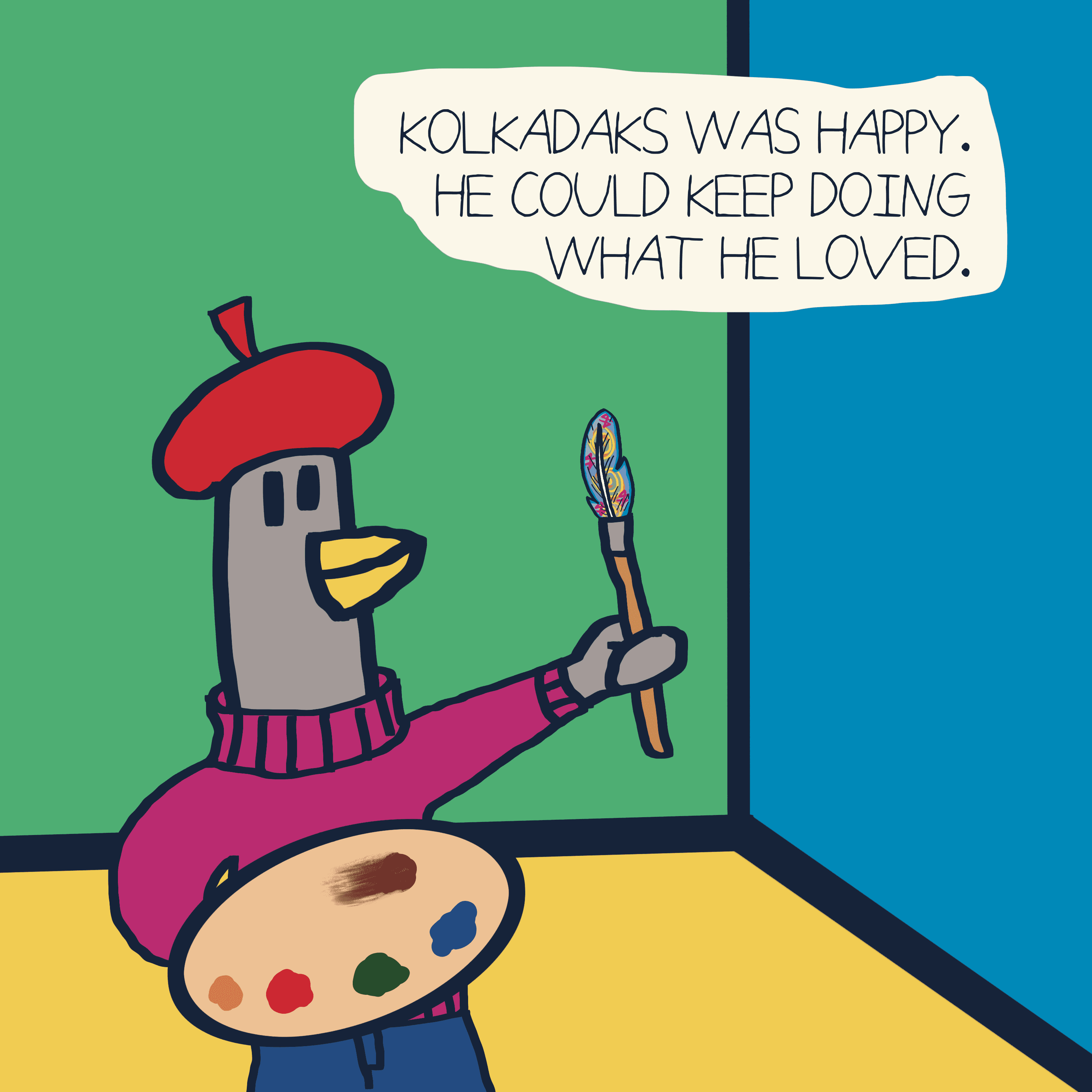 TALE OF "KOLKADAKS" — Morris and Kolkadaks four-panel comic 10