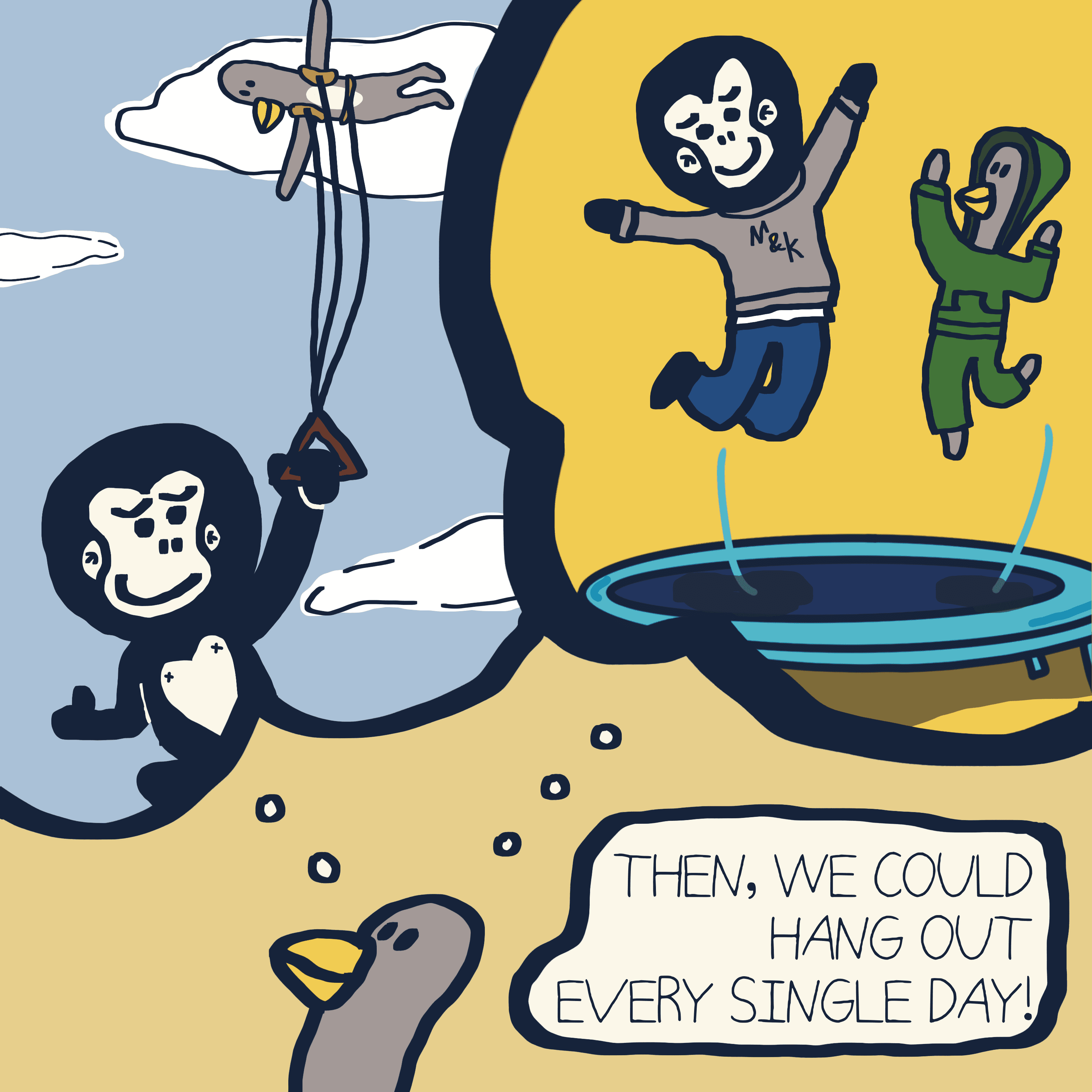 DIFFERENT THOUGHT. — Morris and Kolkadaks four-panel comic 7