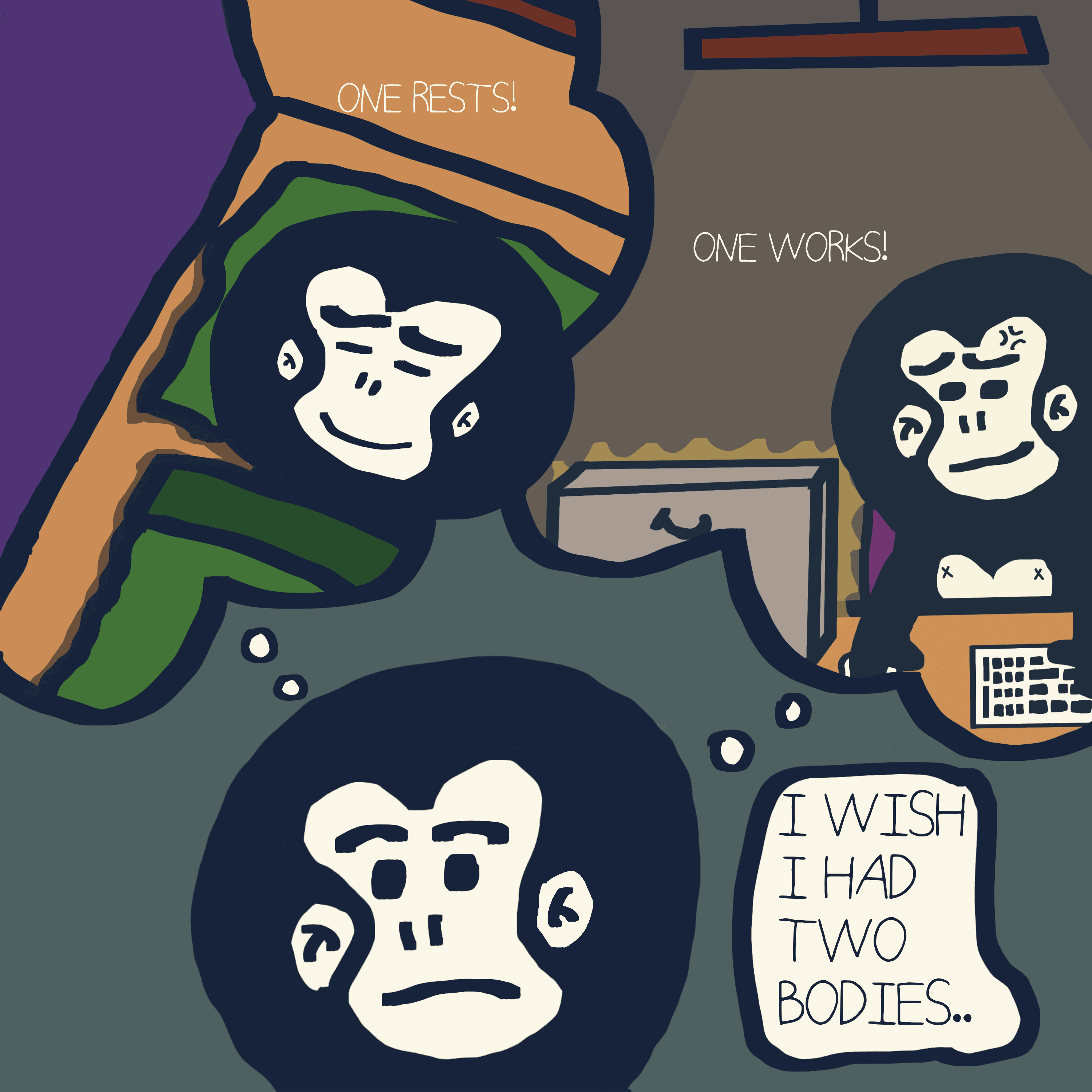 DIFFERENT THOUGHT. — Morris and Kolkadaks four-panel comic 3