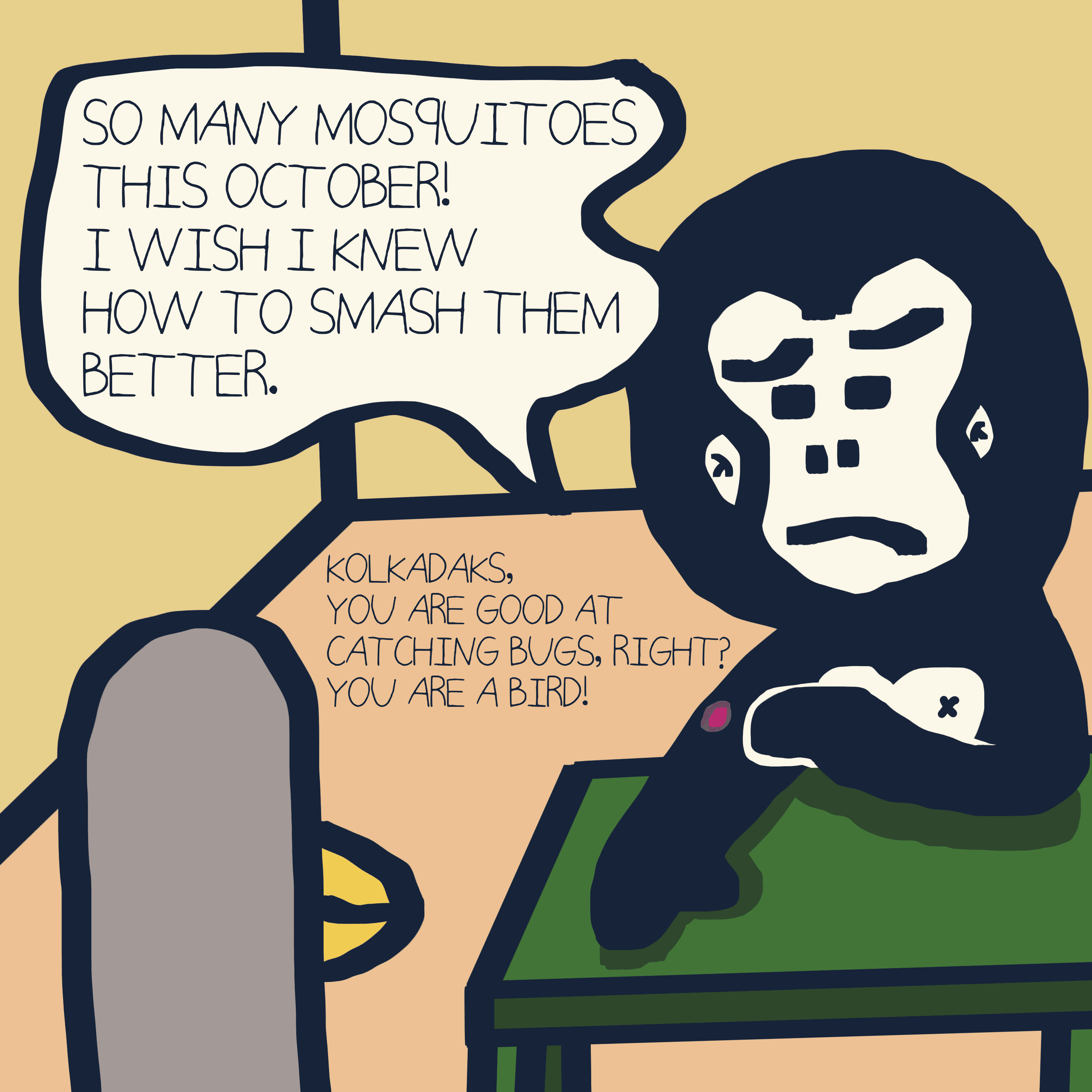 MOSQUITO! SMASH! — Morris and Kolkadaks four-panel comic 2