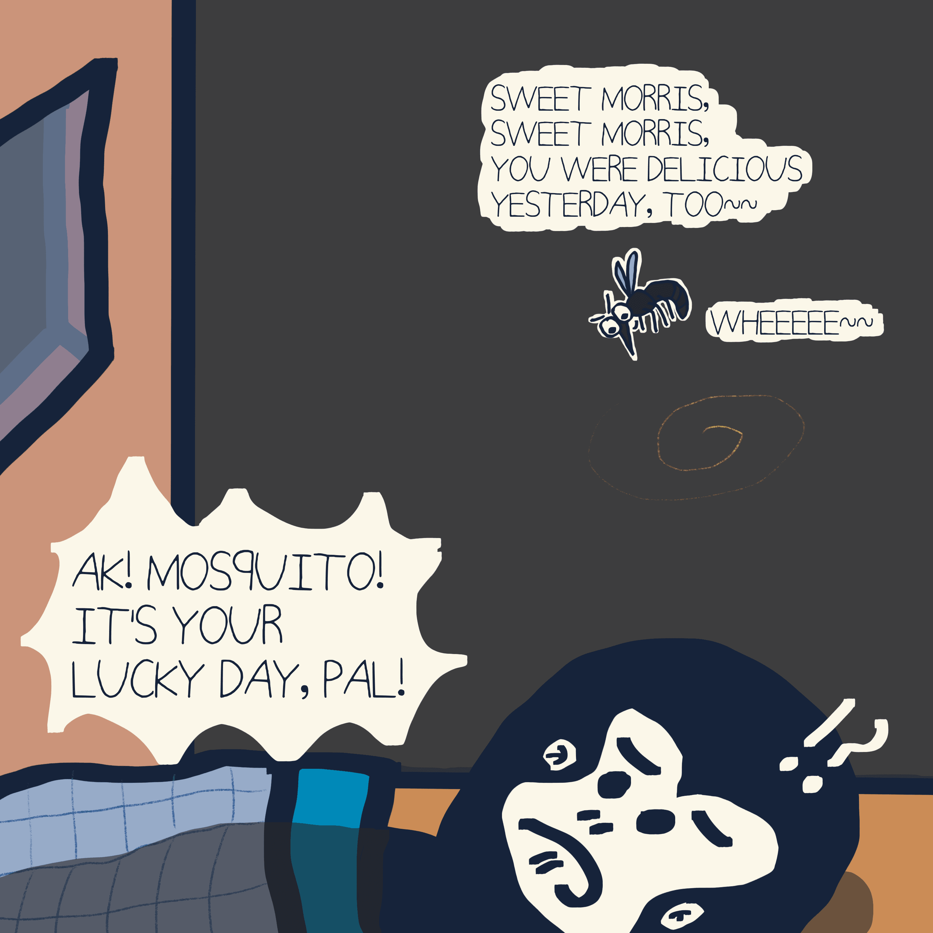 MOSQUITO! SMASH! — Morris and Kolkadaks four-panel comic 8