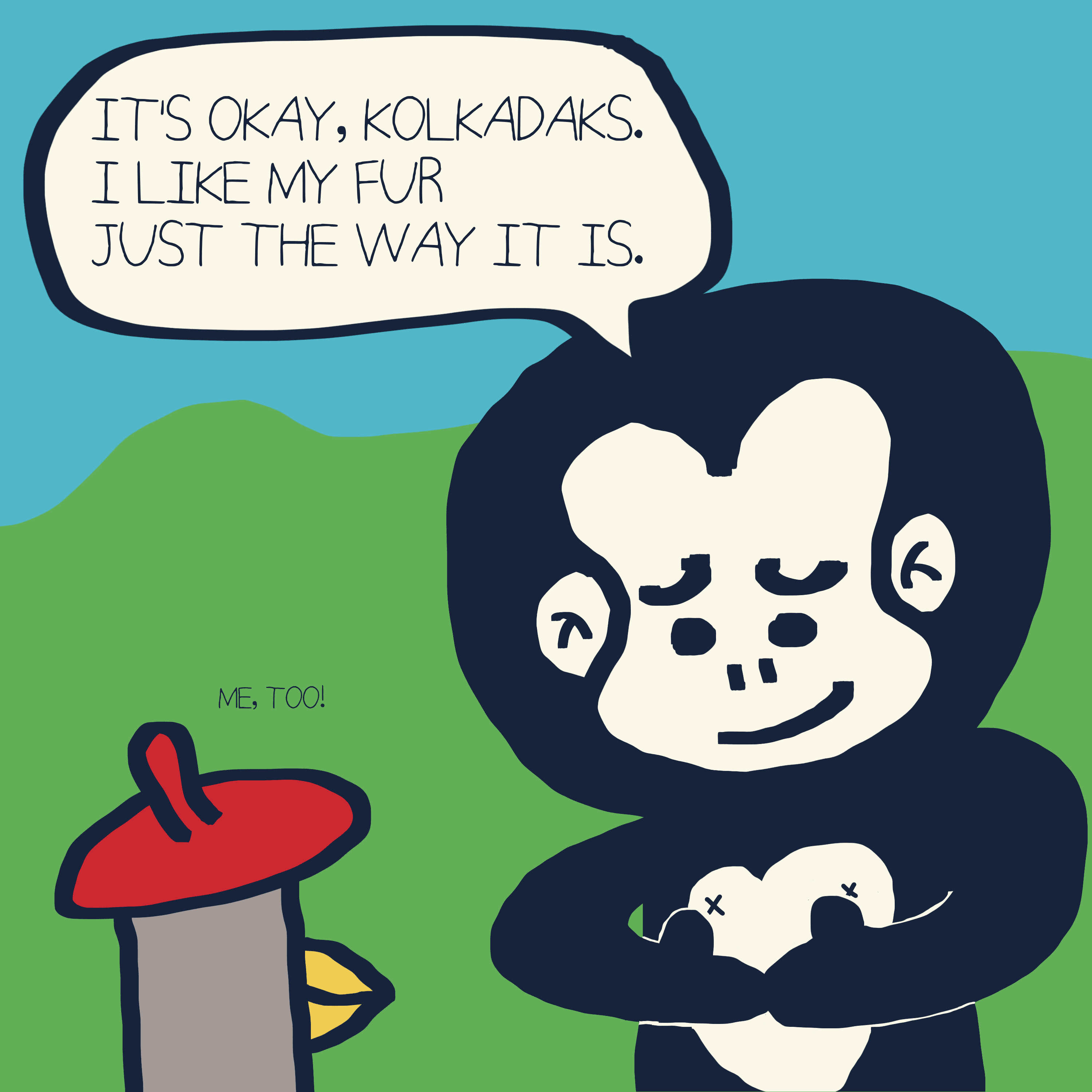 I LOVE MY FUR! — Morris and Kolkadaks four-panel comic 5