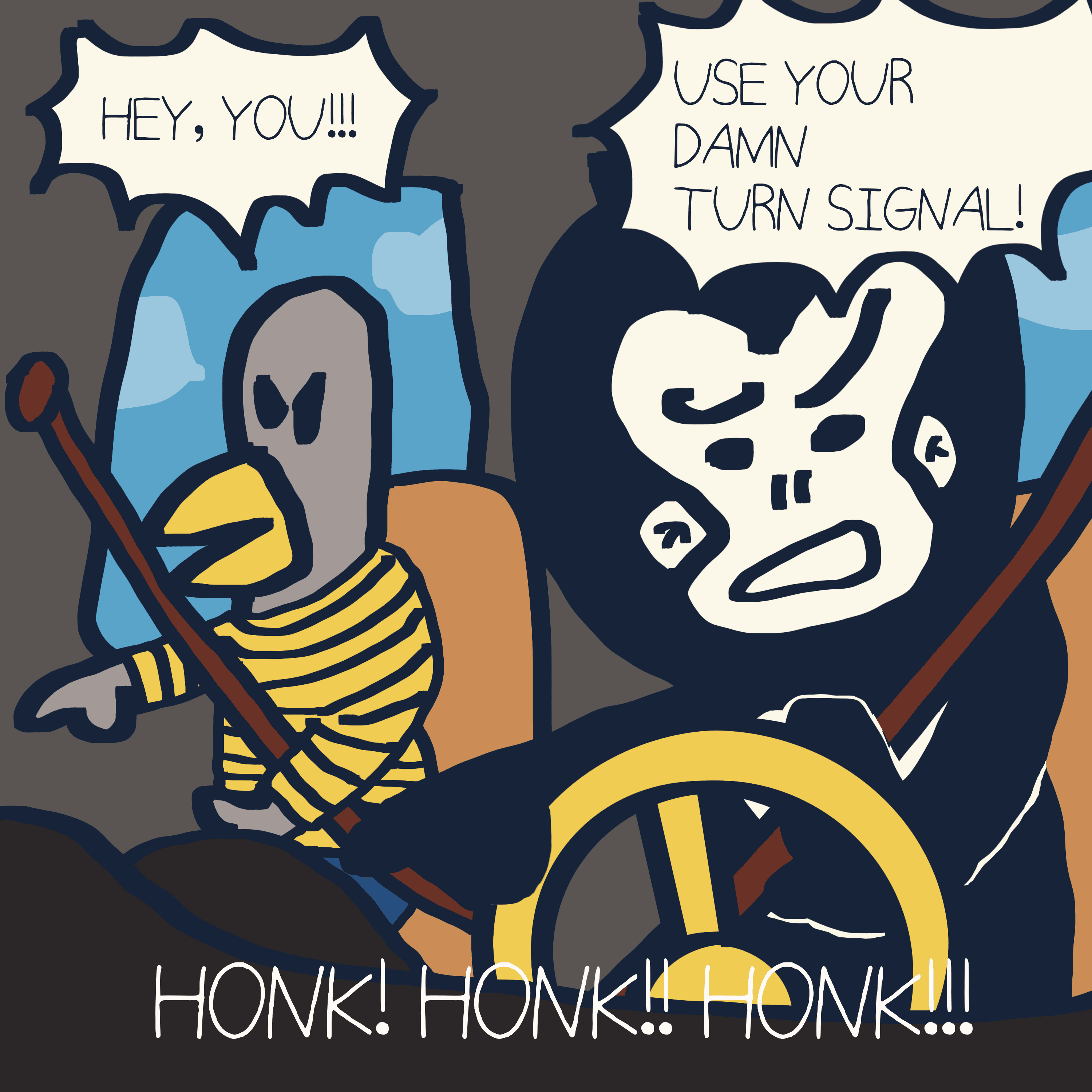 I AM NOT ANGRY TYPE. — Morris and Kolkadaks four-panel comic 7