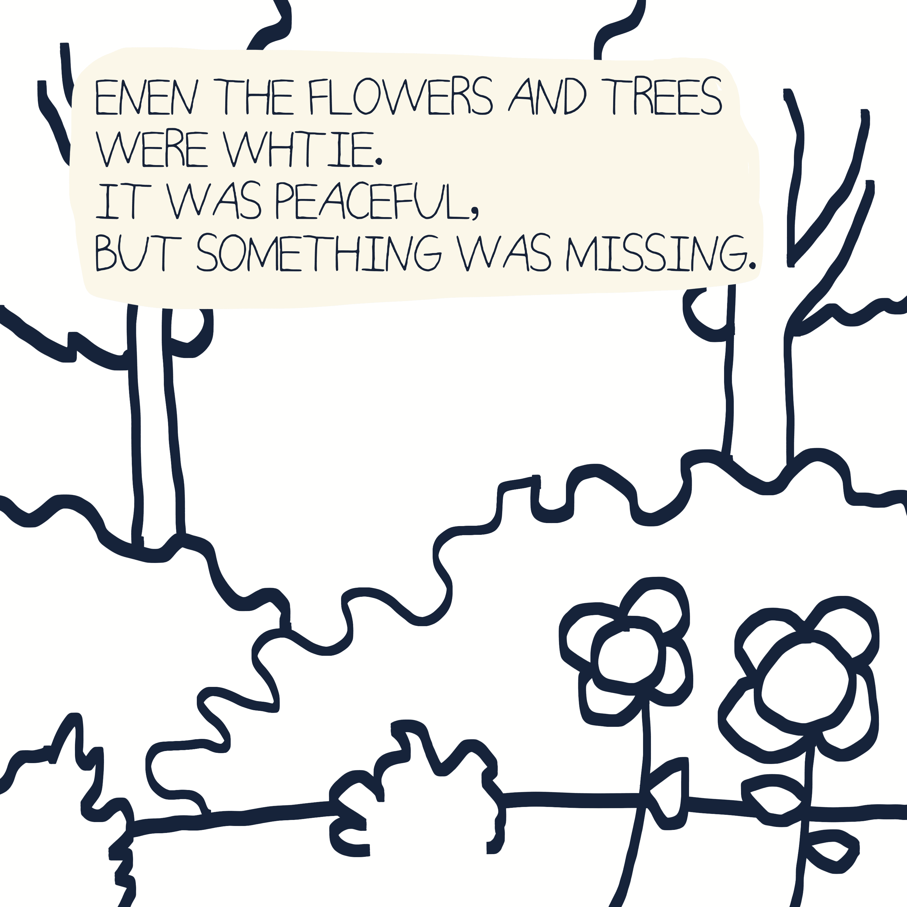 COLORLESS WORLD — Morris and Kolkadaks four-panel comic 4